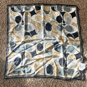 Coach scarf - 100% silk, new with tags, black/white/beige/gray